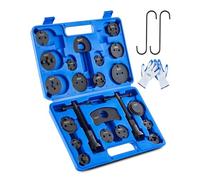 Orion Motor Tech 24Pcs Kit d'Outils de Repousse Piston Étrier de Frein avec Boulons de Poussée Plaques de Retenue Supports d'Étrier 20 Adaptateurs de Disque Outils de Mécanicien avec Mallette, Bleu