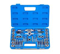 Orion Motor Tech 40 Pièces Kit de Tarauds et Filières à Filetage Métriques M3-M12, Coffret Outils Taraudage et Filetage Acier GCr15 pour Réparation de Filetage, Mallette Bleue