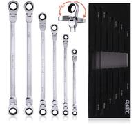 Orion Motor Tech 6 pices Mtrique 8 mm - 19 mm Extra Long Gear Ratcheting Close Set XL Poigne tendue avec tte de flex