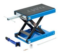 Orion Motor Tech Cric à Ciseaux pour Motos Capacité 500kg Hauteur de Levage 9,5-37 cm Support de Plateforme Élévatrice Caoutchouc Antidérapant, Entretien pour Motos VTT Scooter Touring Cruiser, Bleu