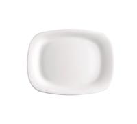 ORION Plat de service en verre BLANC rectangulaire Assiette de service 28x21 cm
