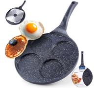 ORION Poêle pour les œufs au plat, pour 4 œufs, à Pancake, à crêpes, avec revêtement antiadhésif, induction gaz Ø 27 cm GRANDE