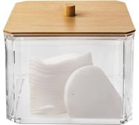 Orion Porte-coton Récipient Distributeur de Coton Boîte de rangement avec couvercle en bambou