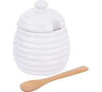 Orion Pot en porcelaine POT de miel avec couvercle et cuillère en bois 340 ml