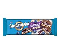 ORION Studentská pečeť, chocolat au lait fourré à la myrtille et aux morceaux de biscuit, 8 × 235 g
