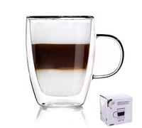 Orion Tasse de Café Double Paroi Coupe en Verre 300 ML | Tasses en Verre pour café Latte Cappuccino | Tasses à Café Résistant à la Chaleur | Double Verre Borosilicate
