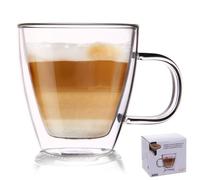 Orion Verre à thé - Double paroi - Verre thermique - Pour café, latte, cappuccino et thé - 180 ml