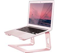 Orionstar Support Ordinateur Portable, Support PC Portable Bureau Ergonomique, Support Macbook Pro Air, Rehausseur Ordinateur Portable Ventilé pour Dell Apple Laptops Tablettes 10"-15,6" (Rose)
