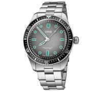 Oris Divers Sixty-Five Glow Grey Dial Montre analogique automatique pour homme avec bracelet en acier inoxydable 40 mm 01 733 7707 4053-07 8 20 18