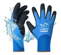 OriStout Gants de travail d'hiver imperméables pour homme et femme, gants de congélation pour le travail au-dessous de zéro, isolation thermique, super adhérence, bleu, taille L