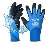 OriStout Gants de travail d'hiver imperméables pour homme et femme, gants de congélation pour le travail au-dessous de zéro, isolation thermique, super adhérence, bleu, taille M