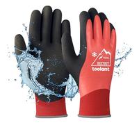 OriStout Gants de travail pour homme et femme, écran tactile, gants imperméables, gants thermiques d'hiver, gants de jardinage pour temps froid, rouge, taille XL