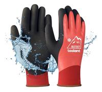 OriStout Gants de Travail Pour Homme et Femme - Écran Tactile, Imperméables, Thermiques d'Hiver, Pour Jardinage en Temps Froid - Rouge, Taille L