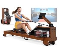 ORISYN Rameur de maison pliable avec design en bois de haute qualité, rameurs d'eau avec Bluetooth, taille appropriée de 1,2 m à 2 m, charge de poids 175 kg