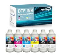 Oritdge DTF Encre 1500ML, Encre de Transfert pour DTF Cartouches d'encre pour Epson DTF Drucker DX5 DX7 R2400 P400 P800 XP600 I3200 4720 TX800 ET-8550, XP-15000, L1800, L805, R1390(250ml x 6 /CMYK2WH)