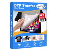 Oritdge DTF Transfert Film Papier A3(29.7cm x 42cm),100 Feuilles de DTF Transfer Papier pour Epson Inkject Drucker, Film de Transfert Thermique PET direkt sur T-Shirts & Textile