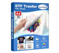 Oritdge DTF Transfert Film Papier A4-21cm x 29.7cm,50 Feuilles de DTF Transfer Papier pour Epson Drucker, Film de Transfert Thermique PET direkt sur T-Shirts & Textile