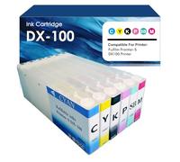 Oritdge DX100 Cartouches d'encre 200-ml pour DX-100 Fujifilm DX VIVIDIA | Compatible pour Frontier-S Printer (Noir Cyan Magenta Jaune Rose SkyBlue)