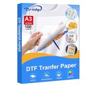 Oritdge Lot de 100 feuilles de DTF Transparent Direct A3 Papier transfert, 29.7cm x 42cm, Dégradable écologique et biodégradable pour epson Imprimantes à sublimation et à jet d'encre & Textile
