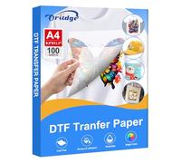 Oritdge Lot de 100 feuilles de DTF Transparent Direct A4 Papier transfert, 21cm x 29.7cm, Dégradable écologique et biodégradable pour epson Imprimantes à sublimation et à jet d'encre & Textile