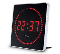 STUDIO Horloge à LED Studio 2en1 Ø28 cm aluminium et rouge