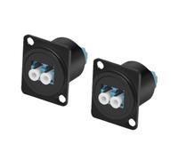 Orivin Adaptateur fibre optique LC type D, 2 pièces, connexion rapide, double module traversant, alliage de zinc noir, diamètre du trou 23,6 mm, découpe 23,8 mm