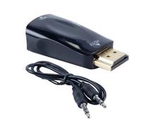 Orivin Adaptateur HDMI Vers Jack 3,5, Convertisseur HDMI Femelle Vers VGA Femelle HD 1080p Avec Câble Audio Jack 3,5 Mm
