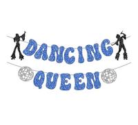 Orivin Bannière de boule disco pailletée Dancing Queen pour décorations de fête de mariage Mamma Mia Bachelorette, fournitures de fête à thème Dancing Queen