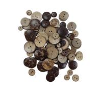 Orivin Lot De 100 Gros Boutons En Bois Marron En Coquille De Noix De Coco Pour Cardigans, Travaux Manuels, Couture, 5 Tailles Différentes