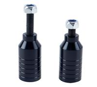 Orivin Lot de 2 repose-pieds Pro Stunt Scooter - Aluminium noir arc-en-ciel avec axe de 12,9 pas et écrou de montage pour grinds 5050 (noir)