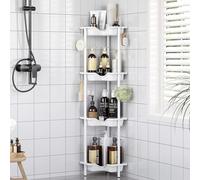 OriwarE Etagere Douche, 4 Étages Etagere Salle de Bain, Porte Savon Douche, Etagere Douche sans Percage, Blanc