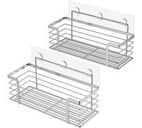 Oriware Serviteurs de Douche Étagère Caddy Panier de Douche Salle de Bain Toilette Acier Inoxydable Pas de Forage - Paquet de 2