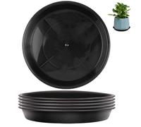 Orixo 6 Pièces Soucoupe Pot Fleur 18 cm Rond, Coupelle Pot de Fleur, Soucoupe Pot de Fleur, Soucoupes pour Pots de Fleurs, Soucoupes pour Plantes, pour Intérieur Extérieur (Noir)