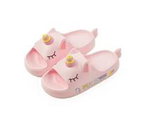 OrJana Sandales Licorne. Chaussons piscine antidérapants. Chaussons d'été. Sabots imperméables, Slide rose, 37/38 EU