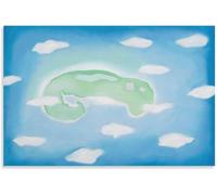 Orjdjz Wxkbl Affiche de Georgia O’Keeffe《Une île avec des nuages 》Art mural Gravures et peintures sur toile de Georgia O’Keeffe pour la décoration du salon Photo 30x40cm Sans cadre