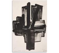 Orjdjz Wxkbl Affiche Pierre Soulages《Lithographie No 4》Art mural Pierre Soulages Impressions Pierre Soulages Peinture sur toile Décoration murale à la maison Pictrue 50x70cm Sans cadre