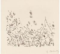 Orjdjz Wxkbl Célèbre illustration murale imprimée Cy Twombly《Untitled》Peintures Tableau esthétique Affiche Cy Twombly Abstract Beige pour la déco intérieure 55x55cm Sans cadre