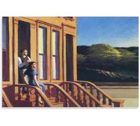 Orjdjz Wxkbl E-dward Hopper Poster 《Lumière du soleil sur les grès bruns》 Toile Wall Art E-dward Hopper Impressions Peinture Rétro pour Bureau Décoration Murale Photo 50x75cm Sans Cadre