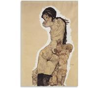Orjdjz Wxkbl Femme avec Homunculus par Egon Schiele Affiche et Impressions Egon Schiele Art Mural Egon Schiele Peinture Toile pour Décoration Intérieure 40x60cm sans Cadre