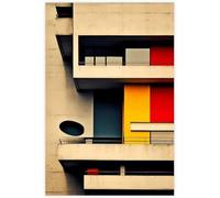 Orjdjz Wxkbl Le Corbusier Architecture Art mural Estampes du siècle Affiche architecturale Le Corbusier Peinture sur toile pour la déco intérieure 40x60cmx1 sans cadre