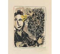 Orjdjz Wxkbl Marc Chagall Poster《Dessiner des oiseaux》Art mural abstrait Marc Chagall Impressions Surréalisme Personnes Peinture Toile pour la maison Photo Décor 40x65cm Sans cadre