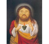 Orjdjz Wxkbl Poster en toile de Cœur de Jésus de Fernando Botero Peinture murale vintage Gravures de Fernando Botero pour décoration de bureau 40x65cmx1 sans cadre