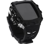 ORKDFJ Coque antichoc de luxe en alliage de zinc avec bracelet en caoutchouc, pour Apple Watch Series 8 7 41/45 mm, bracelet en caoutchouc fluoré avec boîtier en métal, pour iWatch SE 6 5 4 40/44 mm