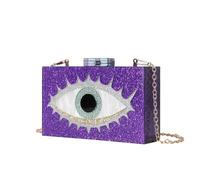 ORKDFJ Fashion Trend Sac à main en acrylique nacré pour les yeux Sac à bandoulière à une épaule Sac pour téléphone, violet, Taille unique