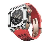 ORKDFJ Fluororubber Bracelet de montre en fibre de carbone pour Apple Watch SE/4/5/6/7/8/9 Series 44/45 mm, 44mm