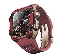 ORKDFJ Fluororubber Bracelet de montre en fibre de carbone pour Apple Watch SE/4/5/6/7/8/9 Series 44/45 mm, 45mm