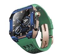 ORKDFJ Fluororubber Bracelet de montre en fibre de carbone pour Apple Watch SE/4/5/6/7/8/9 Series 44/45 mm, 45mm