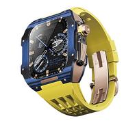 ORKDFJ Fluororubber Bracelet de montre en fibre de carbone pour Apple Watch SE/4/5/6/7/8/9 Series 44/45 mm, 45mm