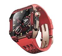 ORKDFJ Fluororubber Bracelet de montre en fibre de carbone pour Apple Watch SE/4/5/6/7/8/9 Series 44/45 mm, 44mm