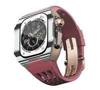 ORKDFJ Fluororubber Bracelet de montre en fibre de carbone pour Apple Watch SE/4/5/6/7/8/9 Series 44/45 mm, 44mm